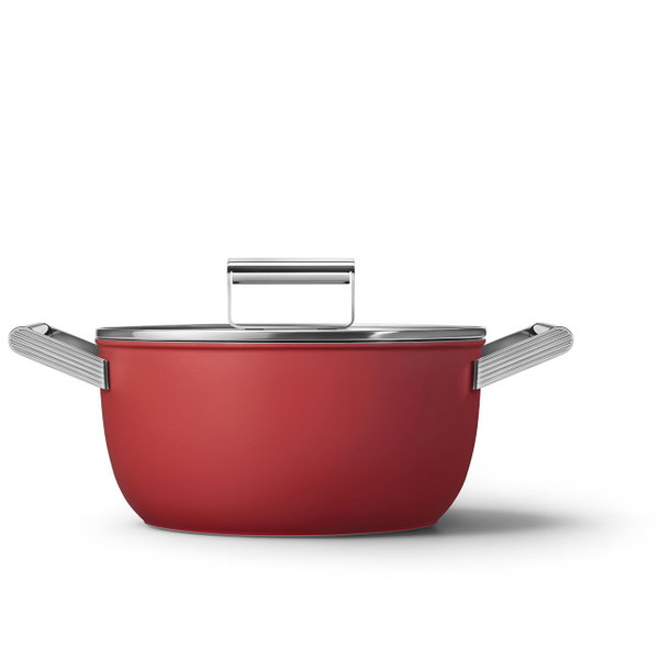 Garnek 24 cm czerwony 4,8 l SMEG 50's Style