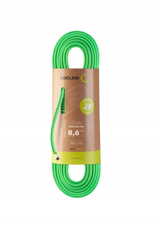 EDELRID Lina dynamiczna Siskin Eco Dry 8,6mm 70m - Neon Green