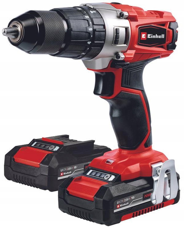 EINHELL WIERTARKO-WKRĘTARKA UDAR AKU 2x2Ah 18V WALIZKA TE-CD 18/2 Li-i +64