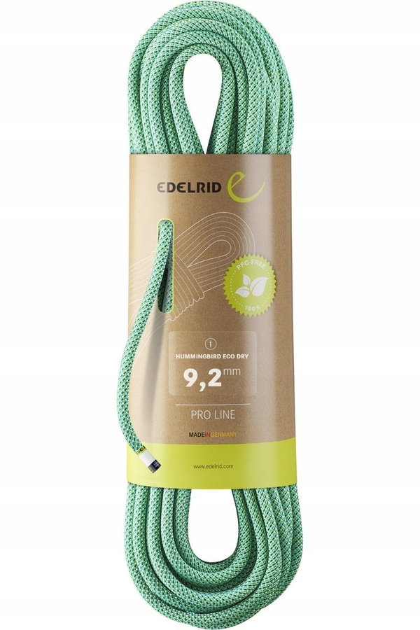 EDELRID Lina dynamiczna Hummingbird Eco Dry 9,2mm 60m - Icemint - Citrus