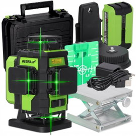 DEDRA POZIOMICA LASEROWA LASER KRZYŻOWY 360 4D 16 ZIELONY DIODY SHARP 30M