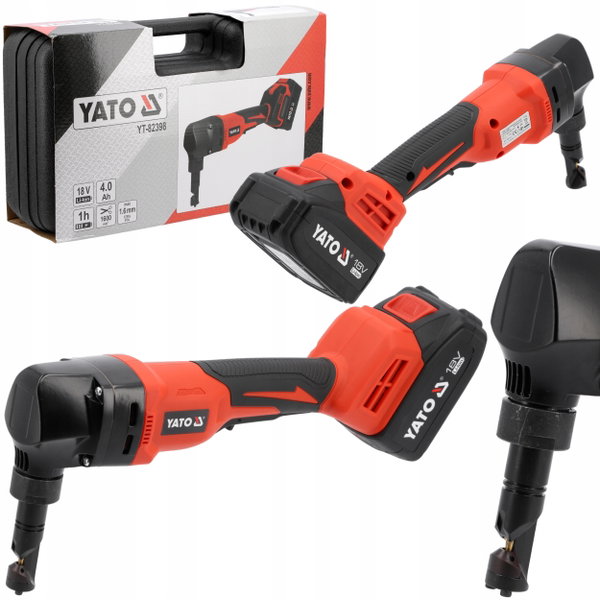 YATO AKUMULATOROWE NOŻYCE DO BLACHY 18V Z BATERIĄ 4AH I ŁADOWARKĄ YT-82398
