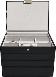 Pudełko na biżuterię 4-poziomowe (czarne) Classic Stackers