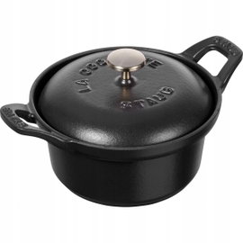 Staub La Coquette Garnuszek żeliwny okrągły 500 ml, czarny FRANCUSKI