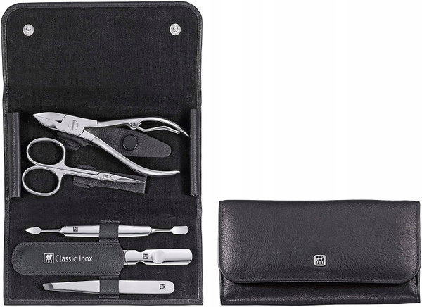 Zwilling Classic Inox Zestaw do manicure czarne skórzane etui, 5 elementów
