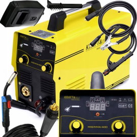 SPAWARKA MIGOMAT MIG MAG TIG MMA FLUX 4w1 REGULACJA 40-400A LCD 1,6-4mm