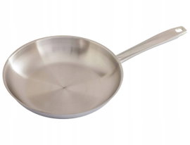 GHIDINI patelnia włoska, stalowa 24 cm stal nierdzewna 18/10 do 300'C