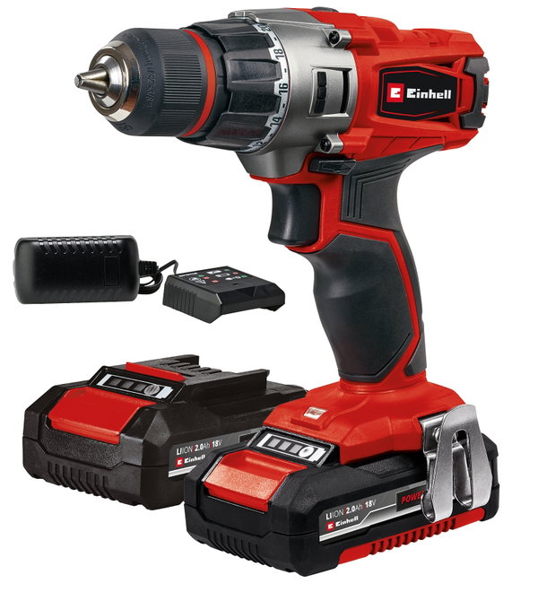 EINHELL ZESTAW AKUMULATOROWA WIERTARKO-WKRĘTARKA TE-CD 18/2 Li 2 × 2,0 Ah