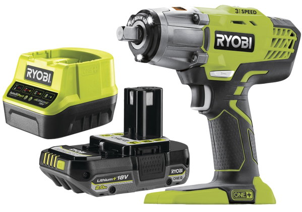 RYOBI MOCNY AKUMULATOROWY KLUCZ UDAROWY R18IW3 18V 400Nm LED SOLO ONE+