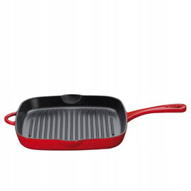 Żeliwna patelnia grillowa 26 cm Provence Kuchenprofi czerwona