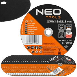 NEO ZESTAW 25EL TARCZE TNĄCE METALU 41 A46 S BF 230x22,2 INOX POLSKI 08-721