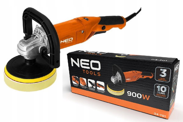 NEO POLERKA SAMOCHODOWA MIMOŚRODOWA 900W 150mm REGULACJA OBROTÓW 600-3000