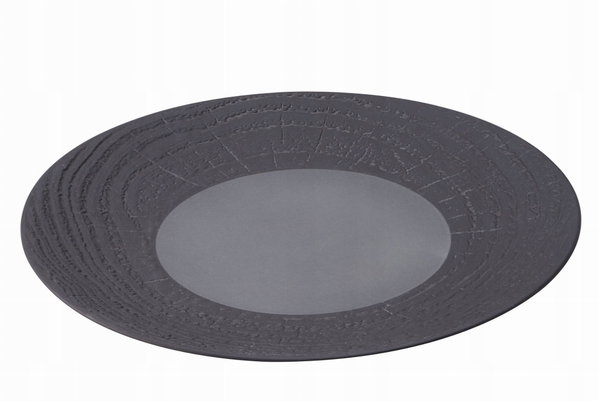 REVOL Arborescence talerz plaski 28 cm czarny porcelana francuska