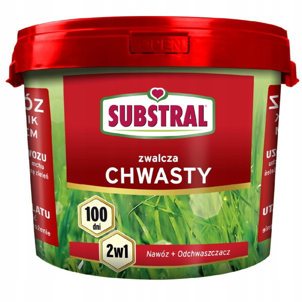Nawóz Substral granulat 5kg 5L Do Trawy zwalcza chwasty w Trawie Trawniku