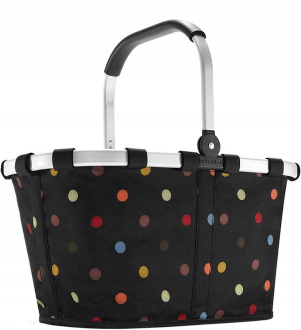 Kosz zakupowy w grochy (czarny) Carrybag Reisenthel