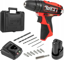 YATO WIERTARKO WKRĘTARKA AKUMULATOROWA 12V +2Ah +WIERTŁA +BITY YT-82901