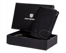 Portfel męski skórzany Peterson automatyczny smart wallet cardholder z RFID