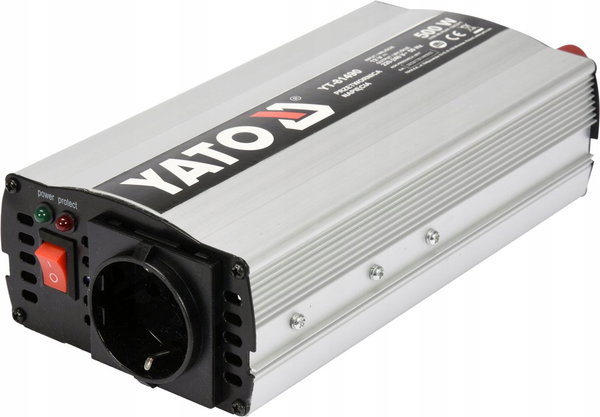 YATO PRZETWORNICA NAPIĘCIA SAMOCHODOWA 12V NA 230V ZASILANIE 500W YT-81490