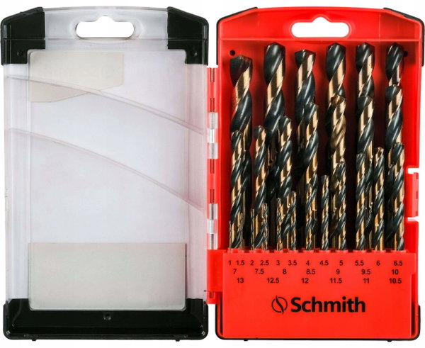 SCHMITH ZESTAW WIERTEŁ DO METALU HSS PRO 25 SZT WALIZKA SQWMP-022