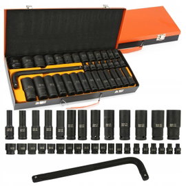 KLUCZE NASADOWE NASADKI UDAROWE 1/2" BJC 8-32mm 6-kąt 35el długie krótkie