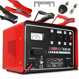 PROSTOWNIK ŁADOWARKA DO SAMOCHODÓW GZL-50 12V/24V SZYBKIE ŁADOWANIE 50A