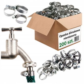 200x Opaska Ślimakowa Nierdzewna 16 - 27 mm Obejma Cybant Opaski Ślimakowe