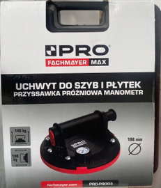 UCHWYT DO SZYB I PŁYTEK PRZYSSAWKA PRÓŻNIOWA MANOMETR 140KG PRO-PR003 PRO