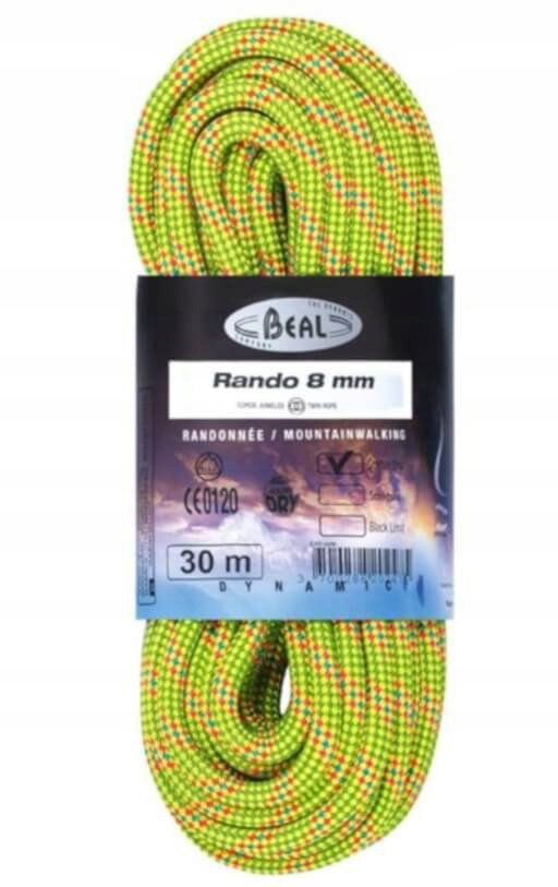 Lina dynamiczna Beal Rando 8 MM 20M Golden Dry Yellow