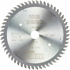 DEWALT DT1087 TARCZA PILARSKA EXTREME DO MATERIAŁÓW TRESPA165/20 MM 54 ZĘBY