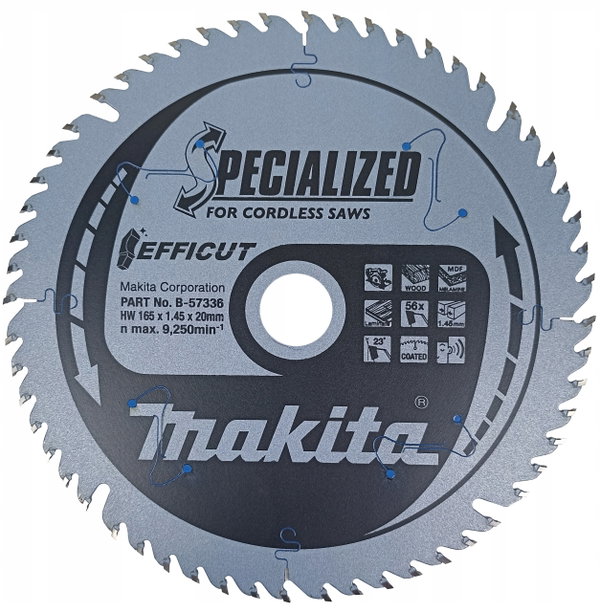 MAKITA B-57336 TARCZA PILARSKA TNĄCA EFFICUT 165 x 20mm 56Z Makita PL