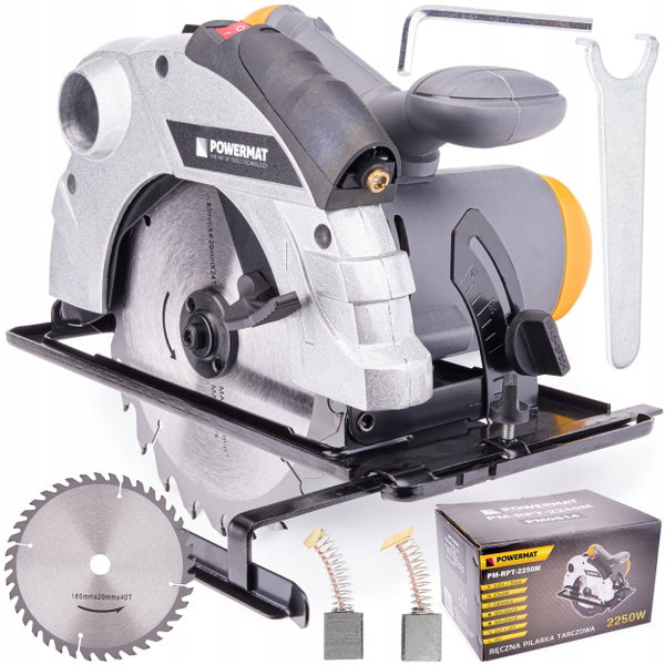 PIŁA TARCZOWA PILARKA RĘCZNA DO DREWNA Z LASEREM 2250W PRZECINARKA 185 MM