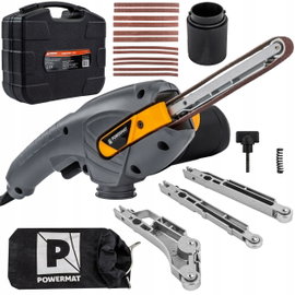 ZESTAW SZLIFIERKA TAŚMOWA 400W PALCOWA 130mm + 3 PROWADNICE TAŚMY WALIZKA