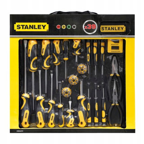 STANLEY 62-114 ZESTAW WKRĘTAKI bity szczypce 39el