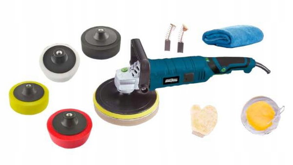 POLERKA ELEKTRYCZNA 2650W SZLIFIERKA 180MM 500-3800rpm ZESTAW XXL+ GĄBKI