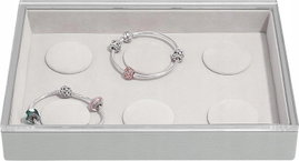Pudełko na 6 bransoletek charms z pokrywką (jasnoszare) Stackers