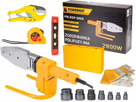 ZGRZEWARKA POLIFUZYJNA LCD DO RUR PCV PP 2800W 7-MATRYC 16-63 + WALIZKA