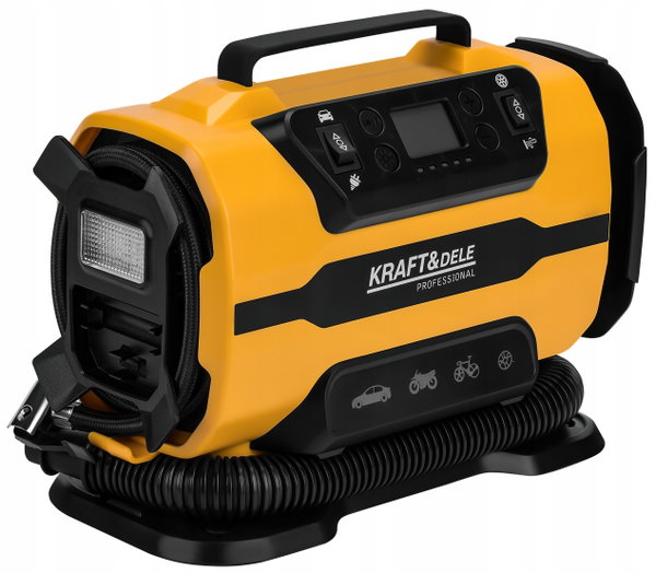 KRAFT&DELE KOMPRESOR SAMOCHODOWY FUNKCJA LATARKI 12/230V 140W 150PSI KD3441