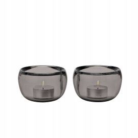 Zestaw 2 świeczników na tealighty Ora (szarych) Nordic Stelton