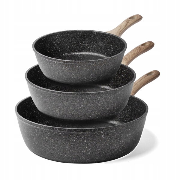 Zestaw PATELNI Granitowych GŁĘBOKICH Konighoffer Pescado 20/24/28 cm