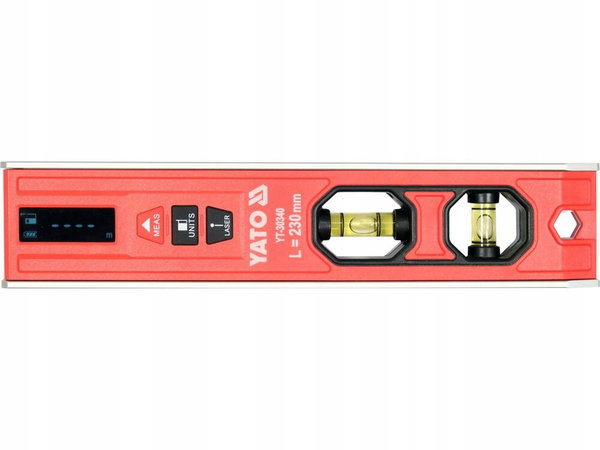 POZIOMNICA TORPEDO Z DALMIERZEM LASEROWYM 230MM LED ABS 10M MAGNES USB-C