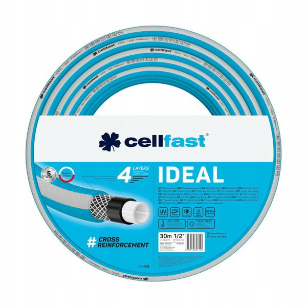 CELLFAST WĄŻ OGRODOWY IDEAL 4 WARSTWY 27 BAR 3/4" 30m NIE SKRĘCAJĄCY SIĘ