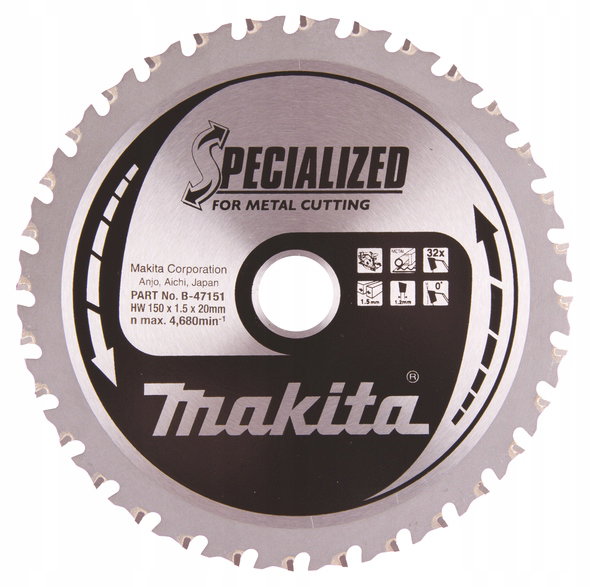 MAKITA B-47036 TARCZA TNĄCA SPECJALIZED 150x20MM 32Z Makita PL