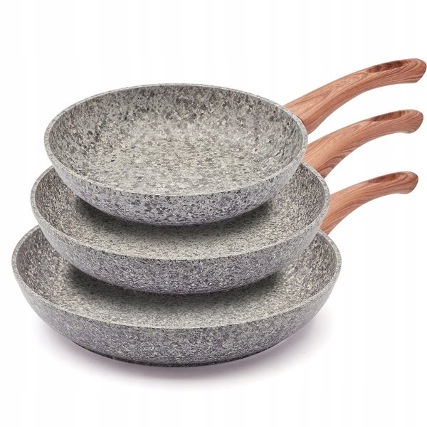 Zestaw PATELNI GRANITOWYCH Indukcja Gaz Komplet Konighoffer Geos 20/24/28cm