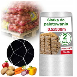 Siatka Do Paletowania 2 szt 0,5x500m 3,2g Owijania Palet do Transportu