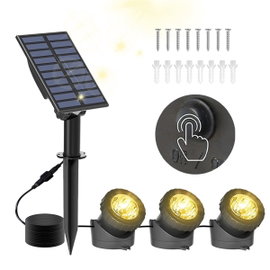 Lampa solarna RGB IP68, 2000mAh, 3 reflektory, do ogrodu i stawu