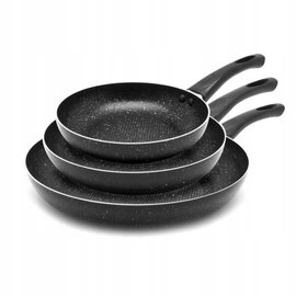 Zestaw 3x PATELNIA Marmurkowa INDUKCJA Gaz Tadar Marmara Black 20/24/28 cm