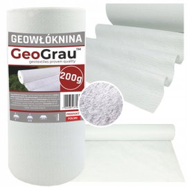 Geowłóknina 0,5x50m 200g Biała Włóknina Ogrodowa Pod Drenaż Drogi Parkingi