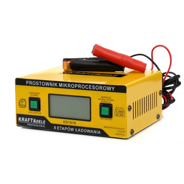 KRAFT&DELE PROSTOWNIK MIKROPROCESOROWY 10AMP 3-150Ah 4 TRYBY PRACY KD1919