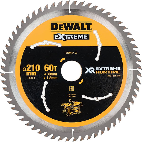 DEWALT DT99567 TARCZA TNĄCA DO DREWNA 210X30X1,8 MM 60T DO PIŁY DCS7485