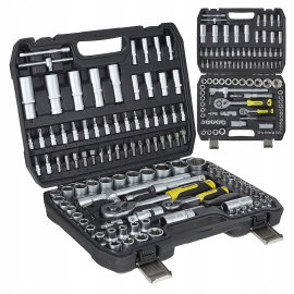 ZESTAW KLUCZY NASADOWYCH 108 el. 1/4" 1/2" 2 GRZECHOTKI CrV WALIZKA K00098